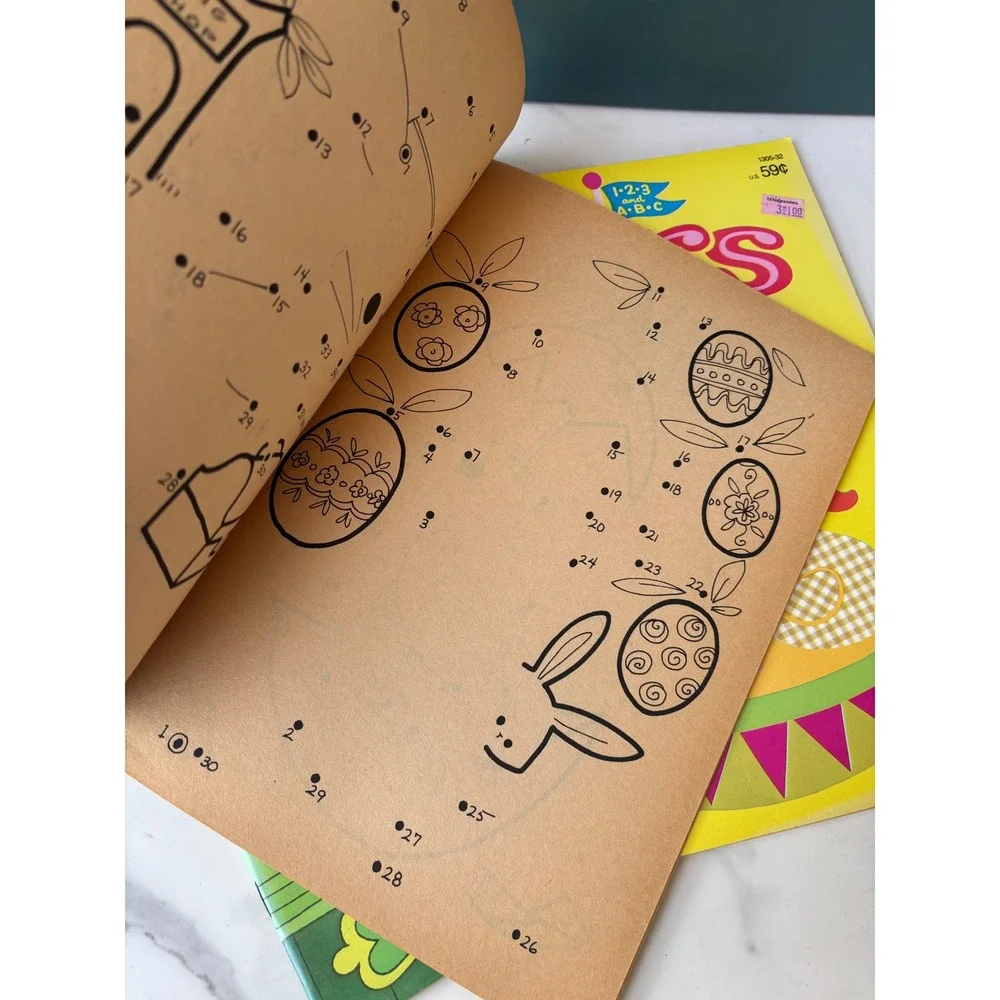 Vintage 70s Merrigold Press Coloring Activity Books Lot of 4 Dots for Tots Retro